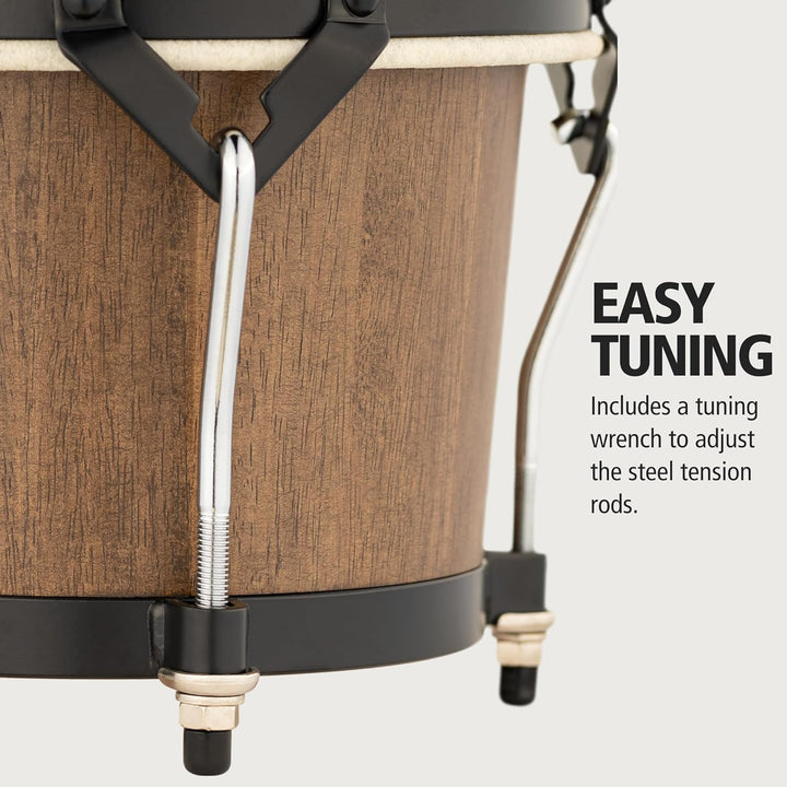Meinl Percussion HTB100WB-M Wood Bongo-Set, Headliner Designer Series, Durchmesser 17,15 cm (6,75 zo