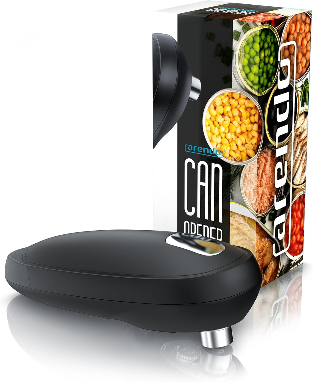 Arendo - Elektrischer Dosenöffner One Touch - mit automatischer 360° Drehung - Öffnung ohne scharfe