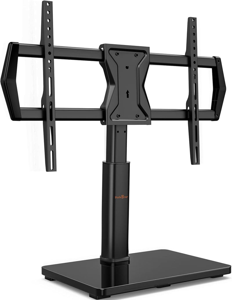 Perlegear TV Standfuss TV Ständer Schwenkbar für 37-65/70 Zoll Flach & Curved Fernseher bis zu 45 KG