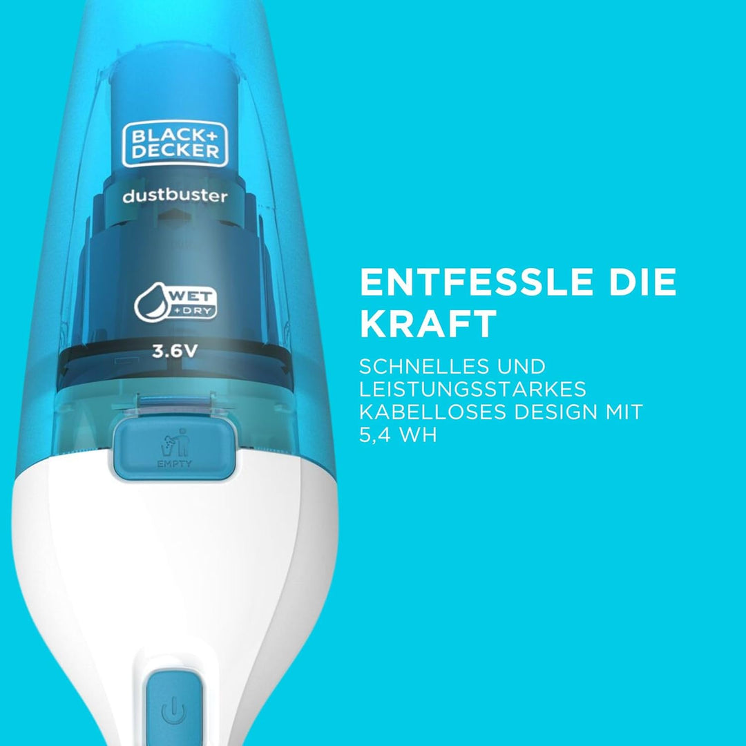 BLACK+DECKER dustbuster Nass- & Trockensauger 3,6V Akku-Handstaubsauger, WDC115WA-QW