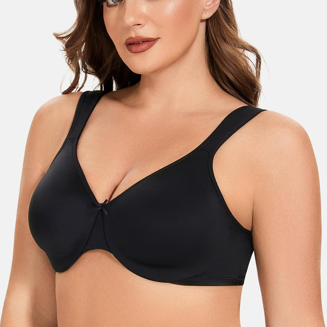 MELENECA Damen-Minimizer-BH in Übergrösse, vollständig bedeckend, nahtlos, Nicht gepolstert 70E Schw