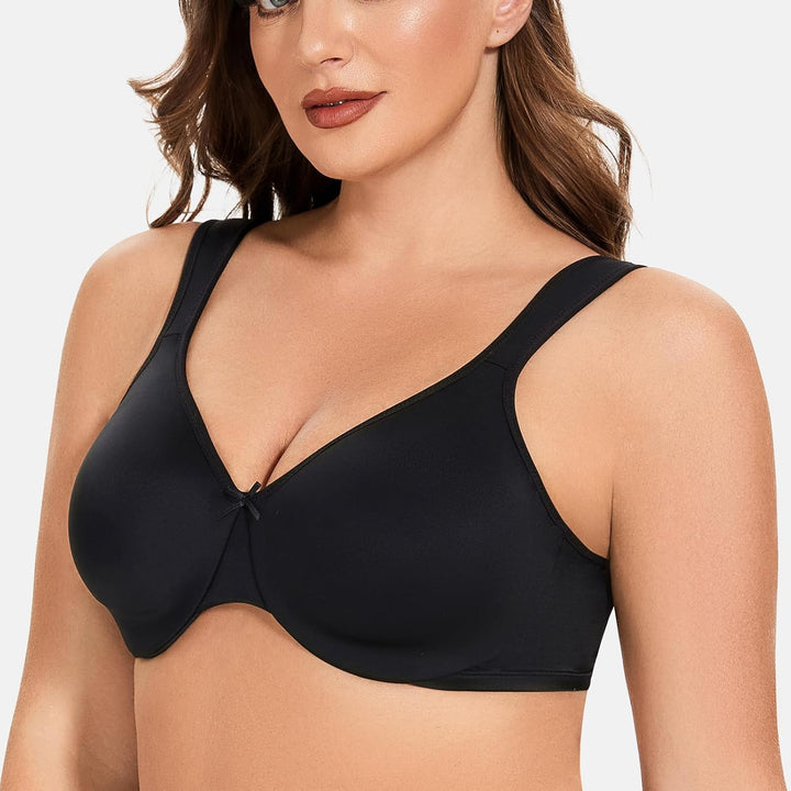 MELENECA Damen-Minimizer-BH in Übergrösse, vollständig bedeckend, nahtlos, Nicht gepolstert 70E Schw