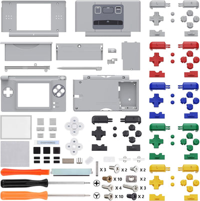 eXtremeRate Ersatz Gehäuse Case für Nintendo DS Lite NDSL, DIY-Voll Hülle&Knöpfen&Screen Protector S