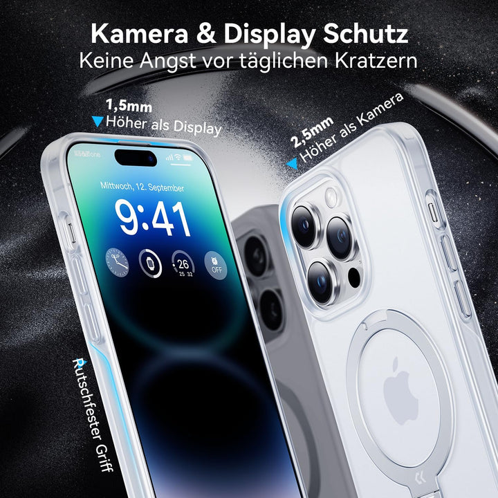 CASEKOO 360° MagicStand (Pro-Version) für iPhone 14 Pro Hülle für MagSafe [Unsichtbarer Ständer] [Mi