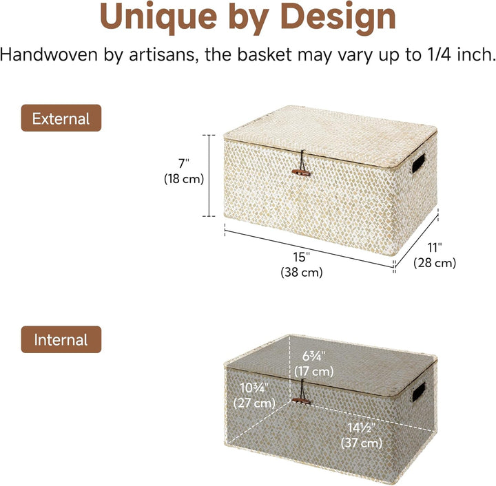 StorageWorks Aufbewahrungsbox mit Deckel zum Ordnen, fest Aufbewahrungskörbe für Regale, modern gefl