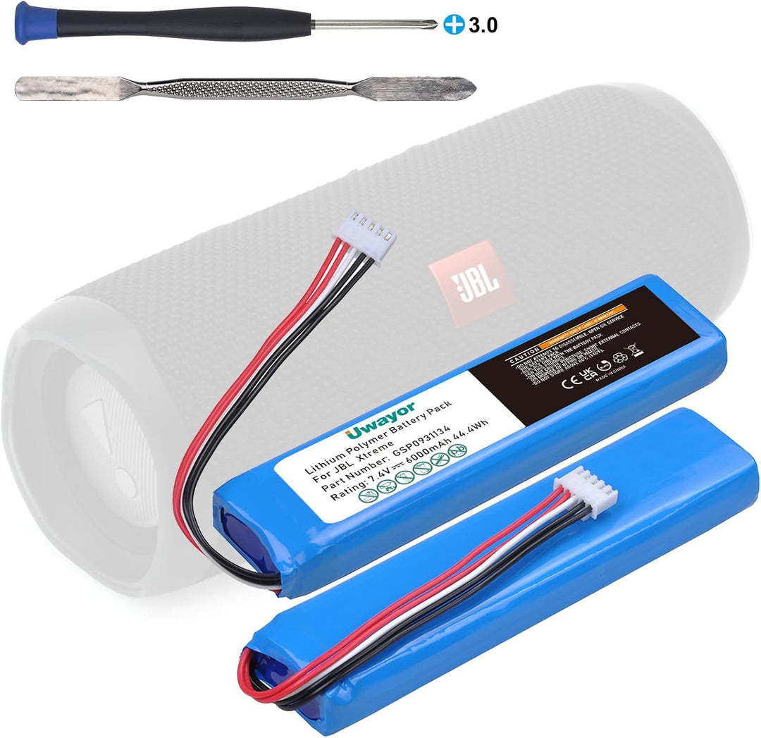 6000mAh Ersatzakku für JBL Xtreme Bluetooth-Lautsprecher, Extreme Teilenummer GSP0931134, 7,4V JBL X