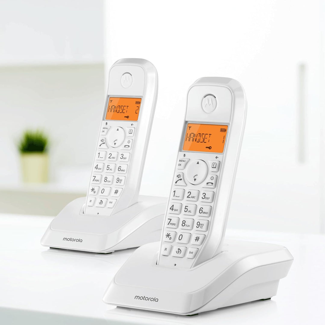 Motorola S1202 Duo Schnurloses Telefon, Weiss
