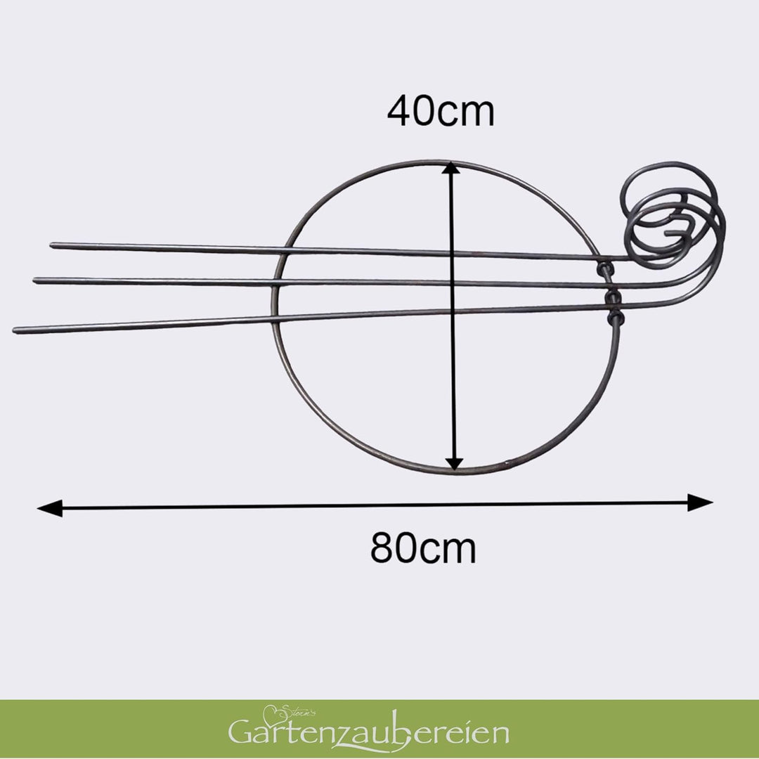 Staudenhalter - Rankhilfe rund 40cm massiv in Volleisen 8mm für Hortensien - Rosen, Gartendeko Pflan