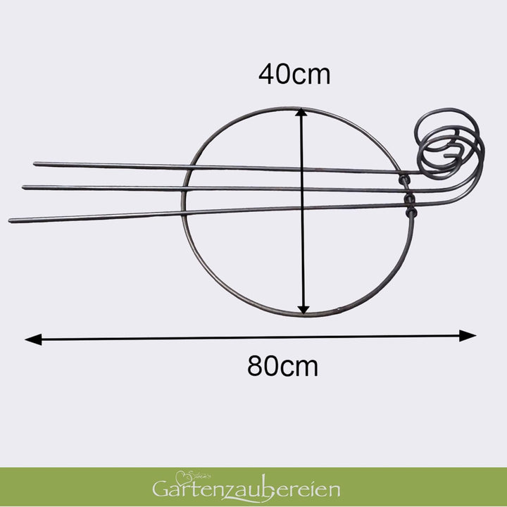 Staudenhalter - Rankhilfe rund 40cm massiv in Volleisen 8mm für Hortensien - Rosen, Gartendeko Pflan
