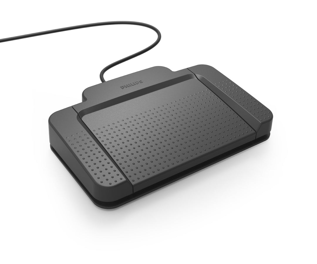 Philips ACC2320 USB-Fussschalter, 3 Pedal-Design Schnellvorlauf, Wiedergabe, Schnellrücklauf, CD mit