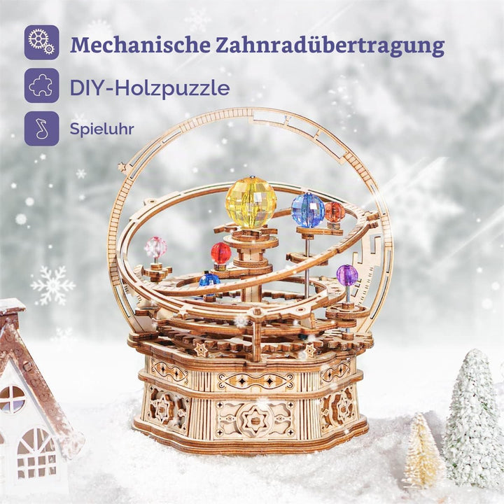 ROKR DIY Musik Box Modellbausatz Sternenklare Nacht,3D Holzpuzzle für Erwachsene,Schreibtischdekorat