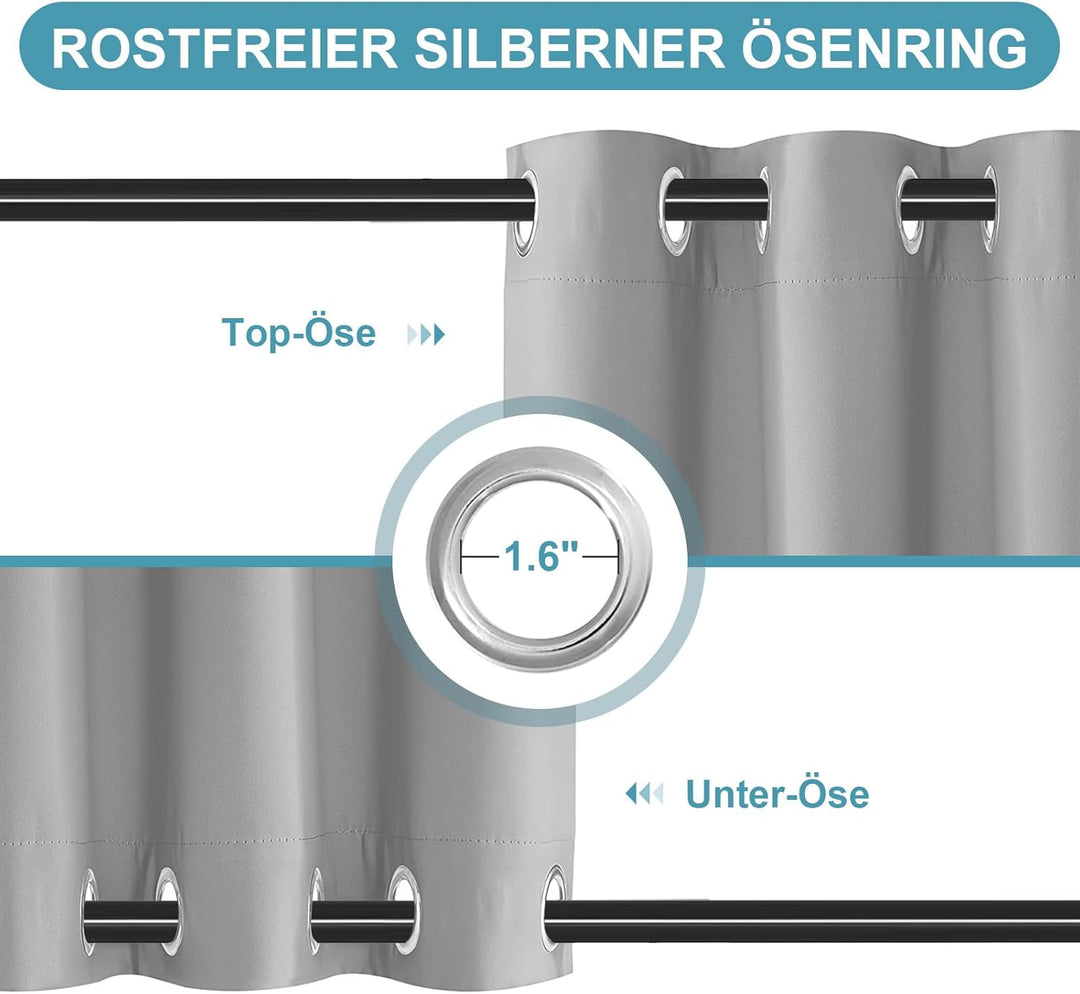 Lapalife Outdoor Vorhang Wasserdichter extra breit Oben und unten mit Ösen,B254XH243cm Wetterfest Ou