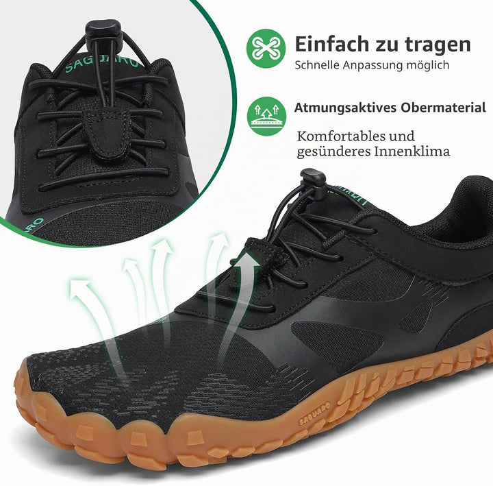 SAGUARO Unisex Barfussschuhe Outdoor Zehenschuhe Traillaufschuhe 40 EU Schwarzbraun, 40 EU Schwarzbr