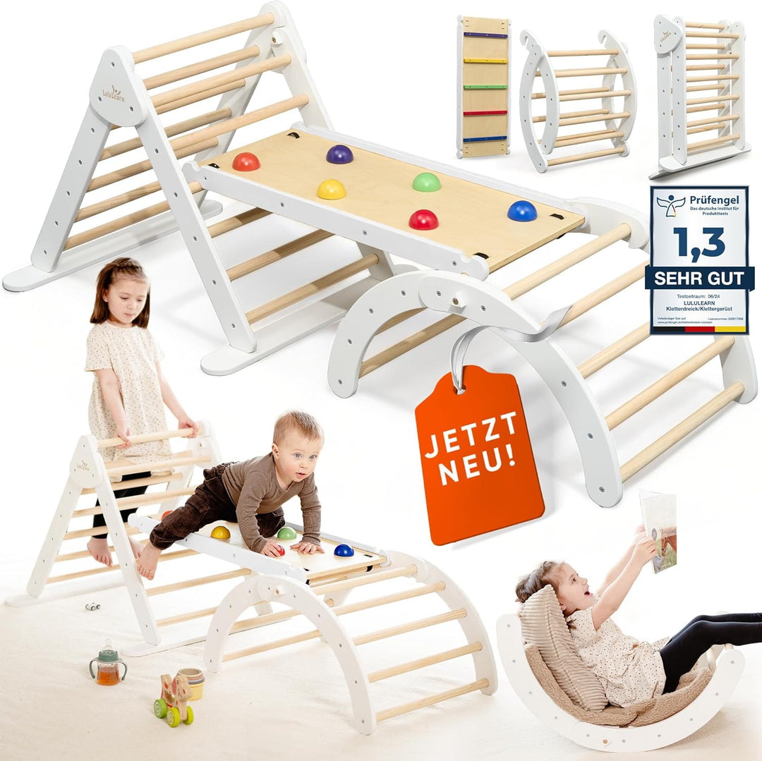 Lululearn® Kletterdreieck, Kletterbogen & Rampe [FALTBAR] ideal für Indoor & Garten - Klettergerüst