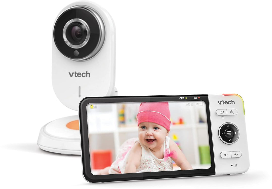 VTech Babymonitor VM818 HD – Video-Babyphone mit Weitwinkelkamera – HD-Video, klarer Sound, 5" LCD-F