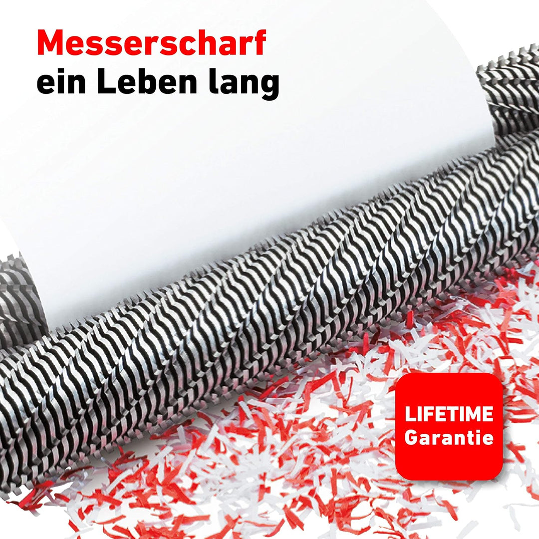 Aktenvernichter IDEAL 2465, Sicherheitsstufe P-2, Streifenschnitt 4 mm, 21 Blatt Kapazität, 35 L Abf