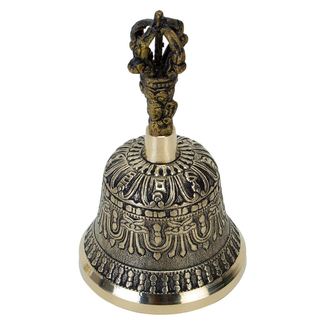 Zap Impex tibetische Handglockenmeditation &amp; Gebetsglocken Dorje Vajra Buddhistische Glocke 5-Zoll-G