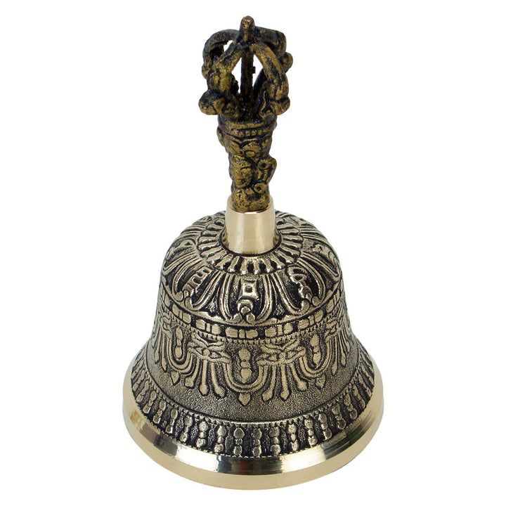 Zap Impex tibetische Handglockenmeditation &amp; Gebetsglocken Dorje Vajra Buddhistische Glocke 5-Zoll-G