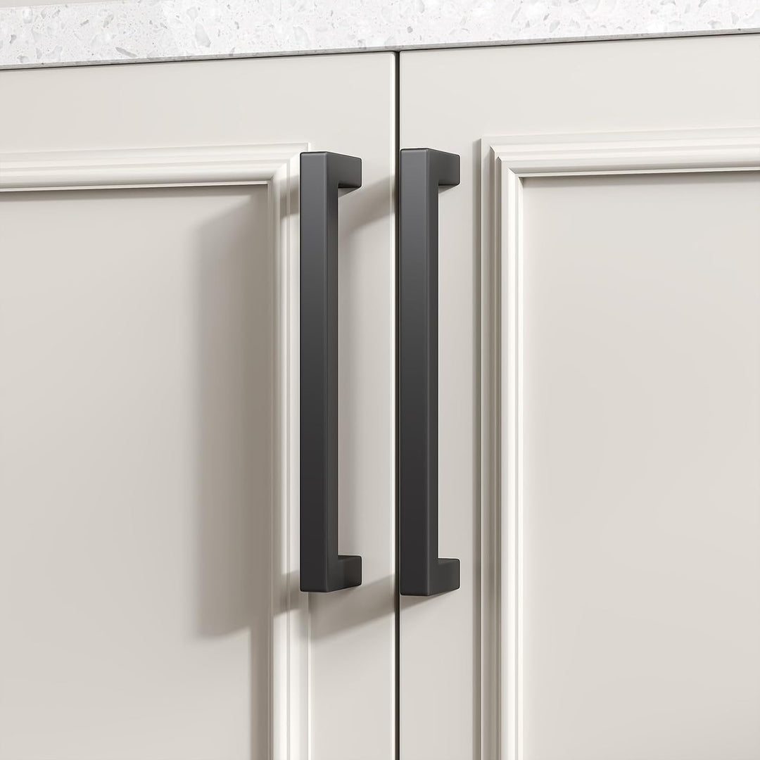 goldenwarm 10 Stück Küchengriffe Schwarz Möbelgriffe Edelstahl -LSJ12BK96 Möbelgriffe 96mm Küchengri