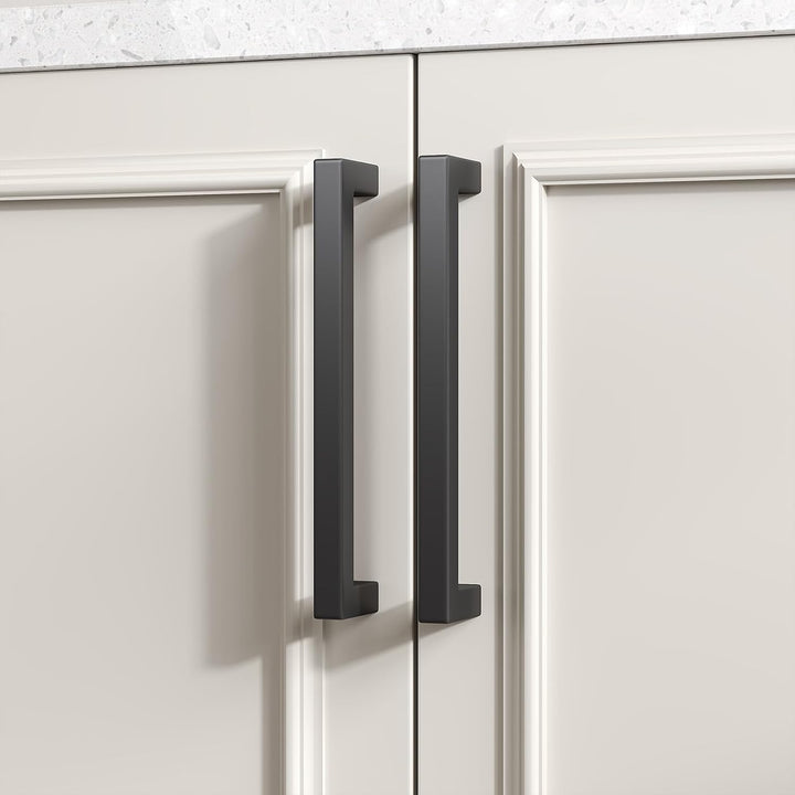 goldenwarm 10 Stück Küchengriffe Schwarz Möbelgriffe Edelstahl -LSJ12BK96 Möbelgriffe 96mm Küchengri