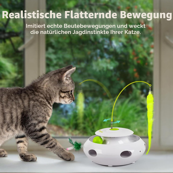 ALL FOR PAWS 3-in-1 Interaktives Katzen-Spielset, Automatisches interaktives Spielzeug für Wohnungsk