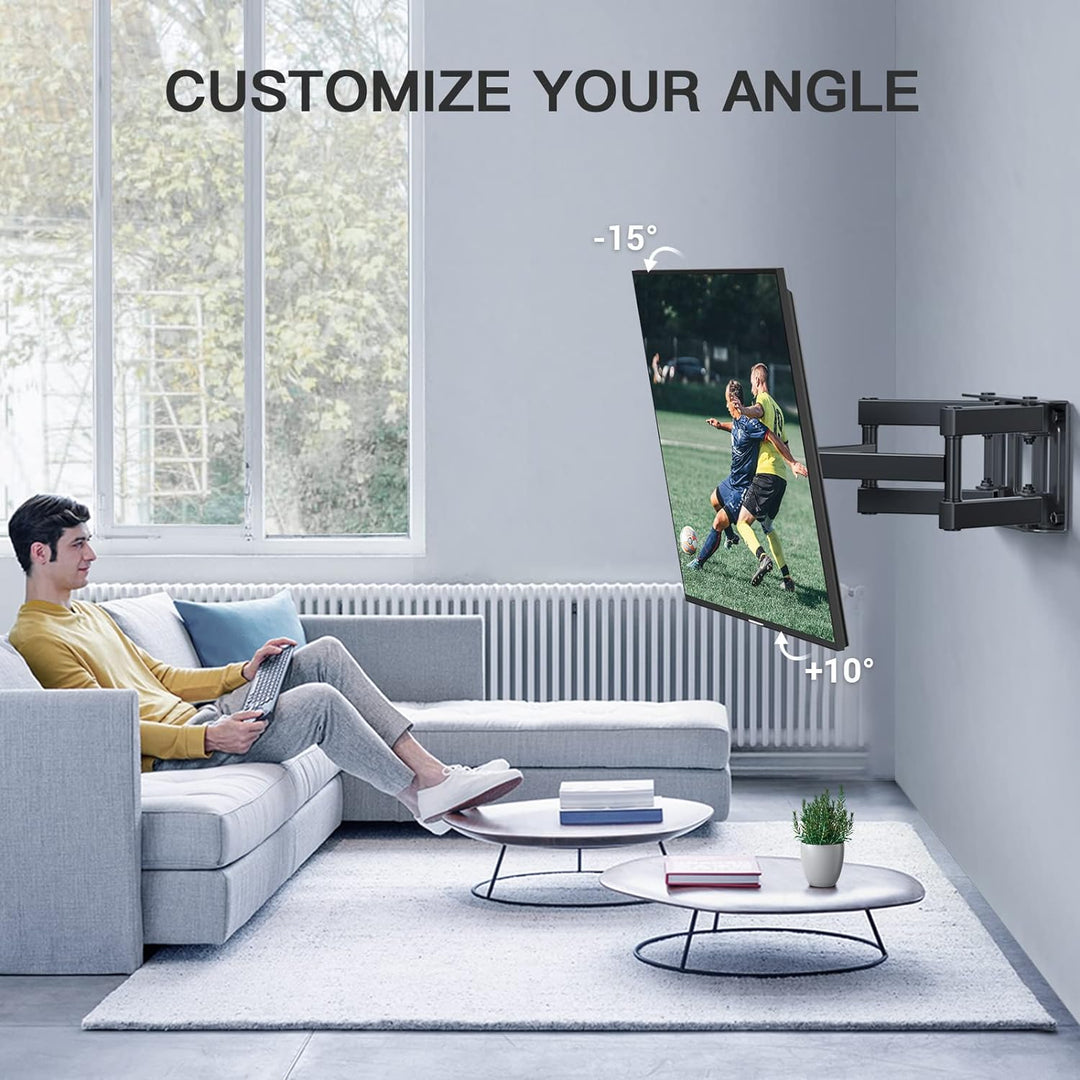 PERLESMITH TV Wandhalterung, Schwenkbare Neigbare TV Halterung für 26-65 Zoll Flach & Curved Fernseh