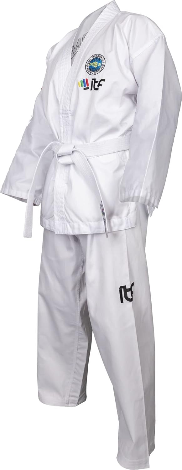 TOP TEN Taekwond-Do Dobok „Kyong“ (ITF Approved) 160 Weiss, 160 Weiß