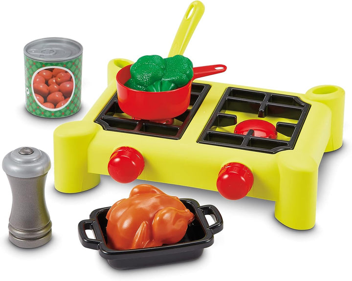 Ecoiffier - Campingkocher für Kinder - platzsparende Spielküche mit viel Zubehör, 21 Teile, Grill, T