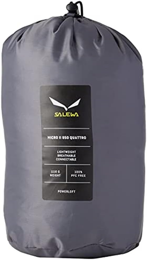Salewa Unisex-Erwachsene MICRO II 850 QUATTRO Schlafsack 185 cm (RIGHT) BLUE DANUBE, 185 cm (RIGHT)