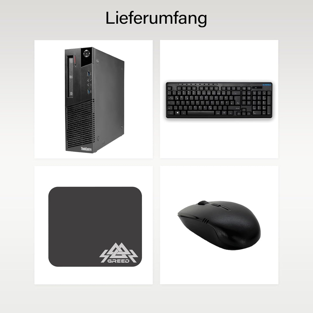 Lenovo - Schneller PC mit Intel Core i7 - Desktop Computer + Silent Rechner für Büro & Home Office m