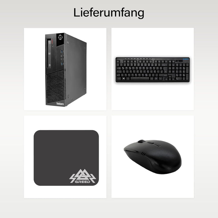 Lenovo - Schneller PC mit Intel Core i7 - Desktop Computer + Silent Rechner für Büro & Home Office m