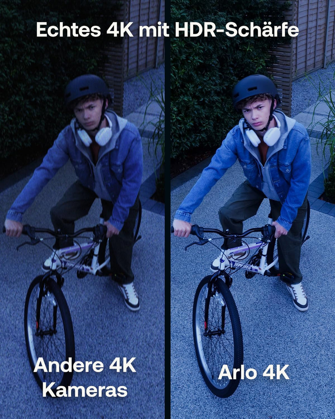 Arlo Ultra 3 Überwachungskamera Aussen WLAN, Kabellos, 4K UHD, KI-Erkennung, Auto-Tracking, Farb-Nac