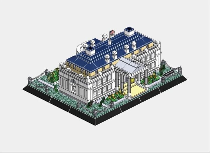 Wange Weisses Haus Washington Architektur-Modell, zur Montage mit mit Bausteinen Weisses Haus, Weiss