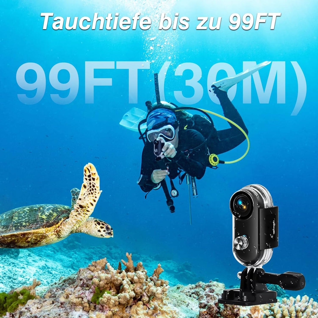 cyi Ultra HD Actionkamera 4K/30FPS mit WiFi, 30m Wasserdicht & 120° Weitwinkel, Tragbare Mini SportK