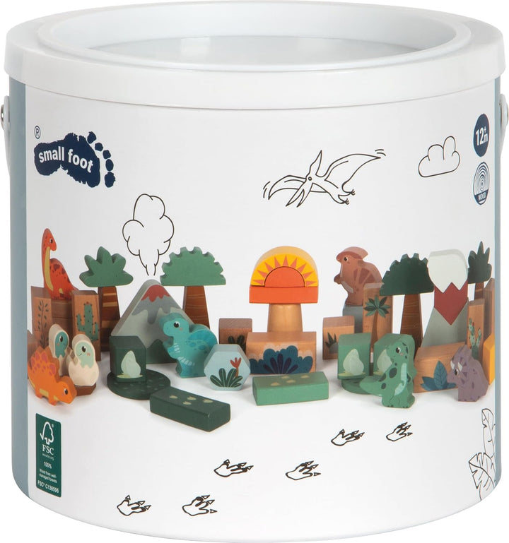 small foot Holzbausteine „Dino“, Bausteine-Set aus FSC 100%-zertifiziertem Holz, für Kinder ab 1 Jah