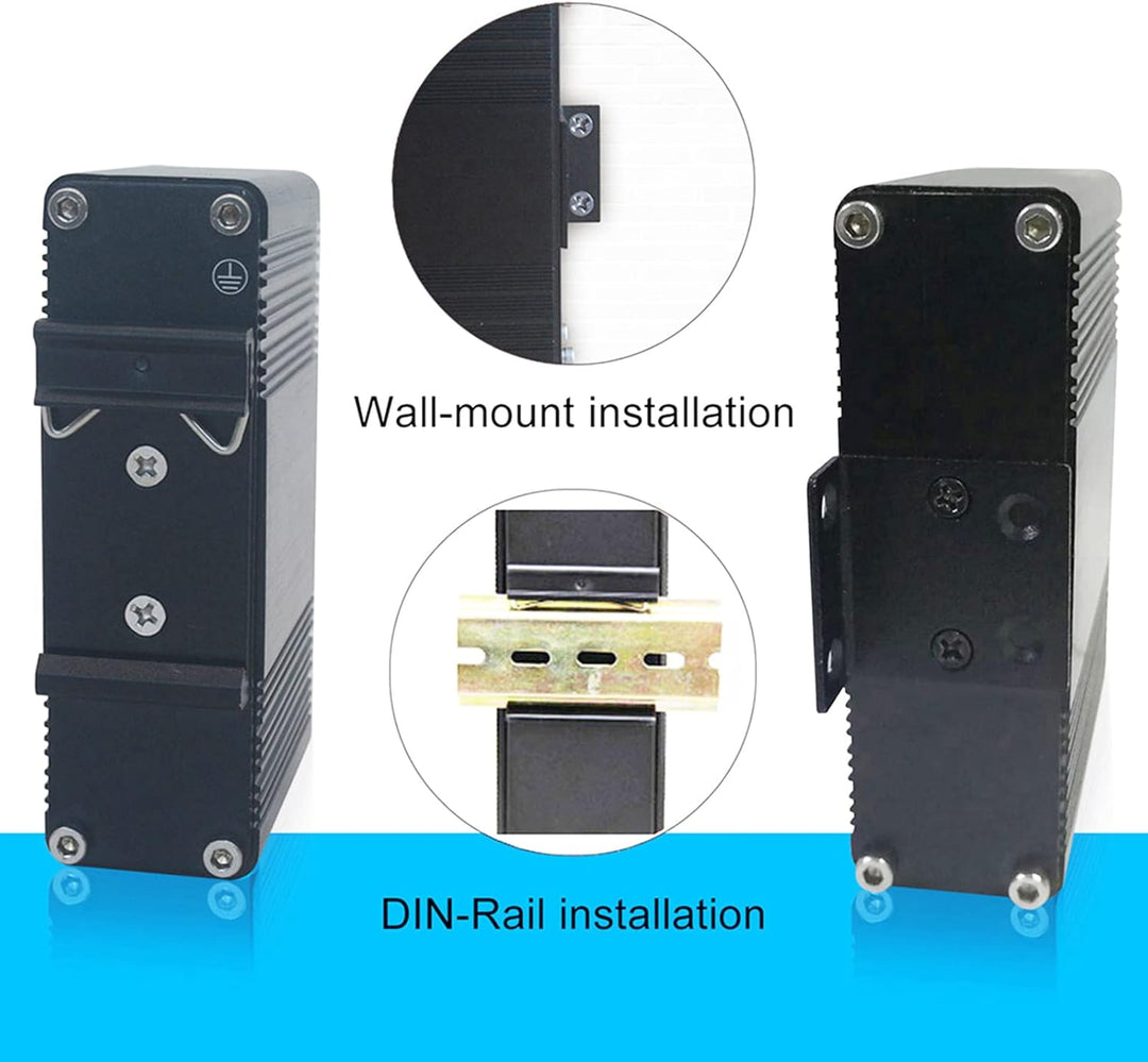 Industrieller Gigabit PoE Ethernet Switch 5-Port Mini 10/100/1000Mbps Base-TX gehärteter Ethernet Sw