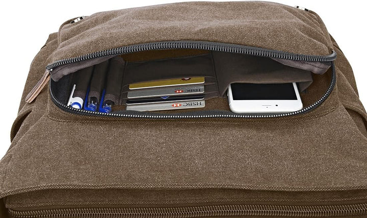 Ruschen Umhängetasche Herren aus Canvas, Herrentasche, Laptoptasche für 15,6 Zoll Laptop, Schulterta