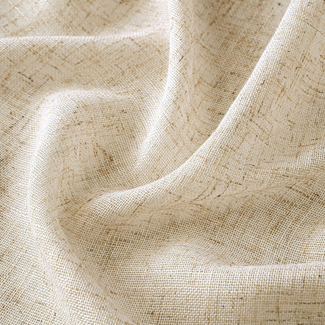 EMEMA Gardinen Vorhänge Leinenvorhang mit Ösen Voile Vorhang Leinenoptik Modern Halbtransparent für