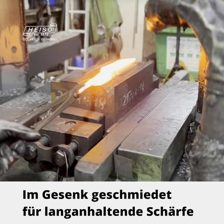 HEISO Nakiri Messer mit 17cm Klingenlänge, Geschmiedetes Gemüsemesser mit Griff aus pflegeleichtem K