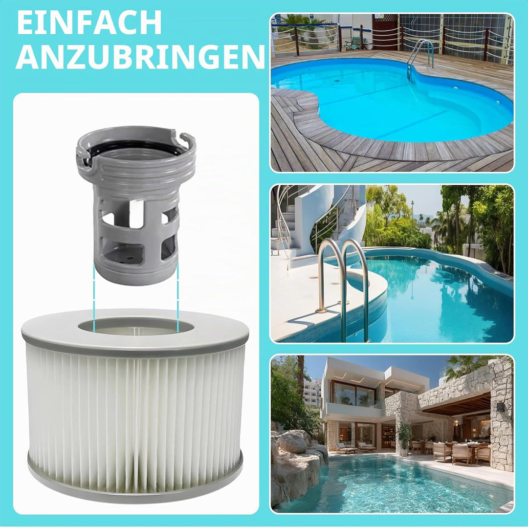 4 Stück Ersatz Filterkartuschen für MSpa Filter, Ersatzfilter kompatibel mit Whirlpool MSpa Modelle,