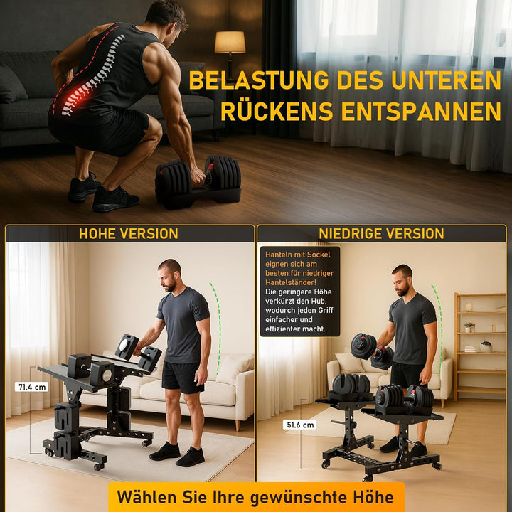 Verstellbares Hantel- und Gewichtsständer, trägt bis zu 200kg, platzsparendes Design für die Organis