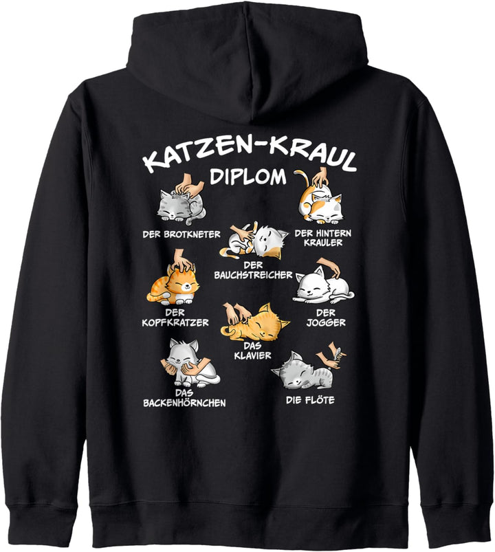 lustiges Katzenmotiv Katzen Kraul Diplom Katze streicheln Kapuzenjacke