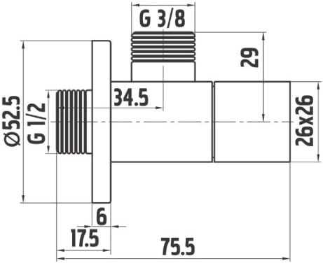 Design Eckventil quadratisch quadro eckig Messing verchromt von Ferro