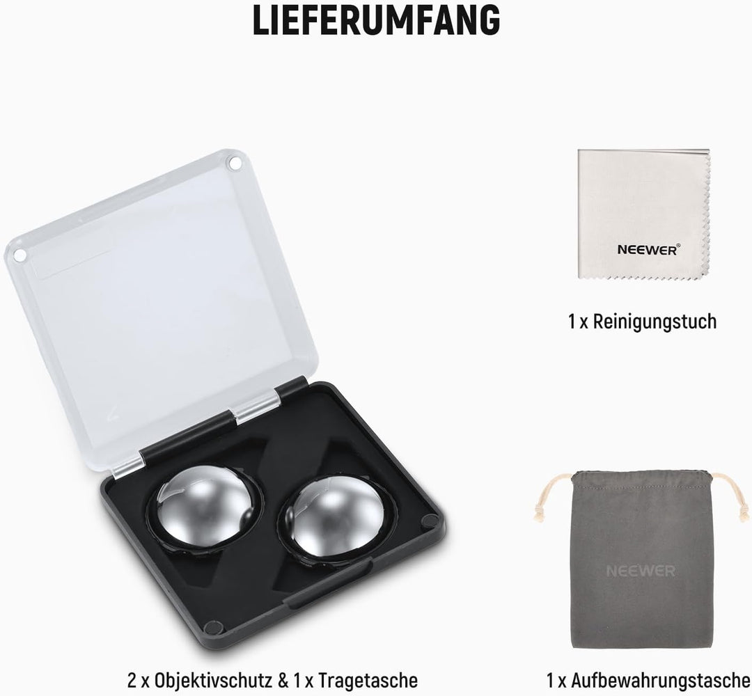 NEEWER ND Filter kompatibel mit Insta360 X5, ND64 Objektiv Filter Set, 6 Stop Lichtreduzierung, aufs