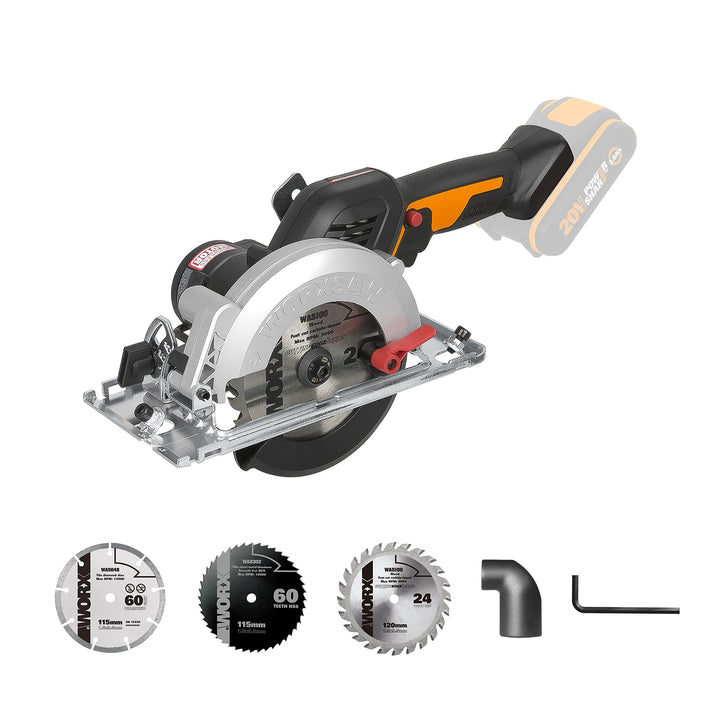 WORX WX531.9 Akku Handkreissäge 20V – Bürstenlose Kreissäge für exakte, gerade Schnitte – Schneidet