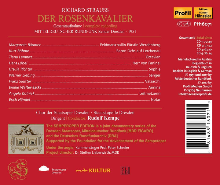 Strauss: Rosenkavalier, Audio-CD
