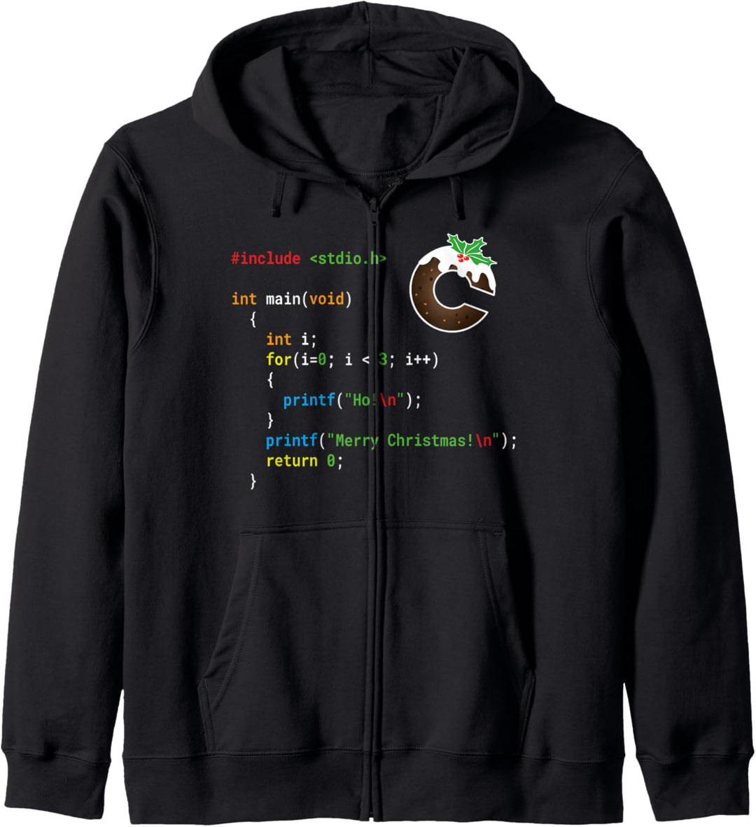 Funny Christmas Xmas C Code - Ho! Ho! Ho! Kapuzenjacke