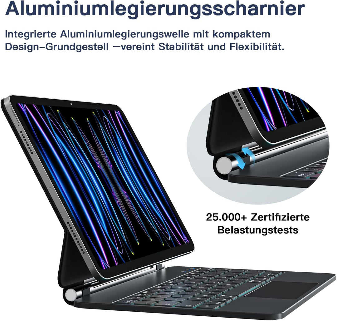 RAYMCRAFT für iPad Air 11 Zoll (M4/M3/M2) &amp; iPad Pro 11 Zoll (4./3./2./1. Gen.) Hülle mit Tastatur,