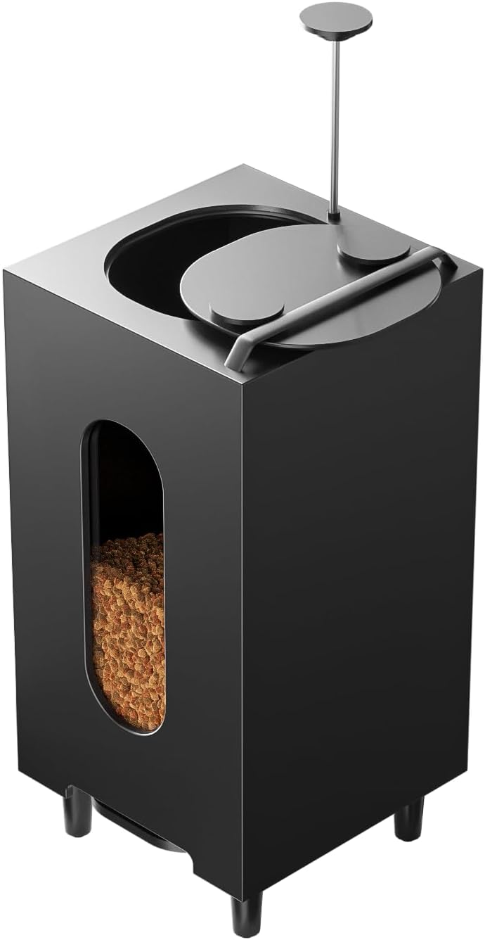 QLS Trockenfutterspender 20L für Katzen Hunde Futterspender Futterautomat mit Schale Tiere 60 x 30 x