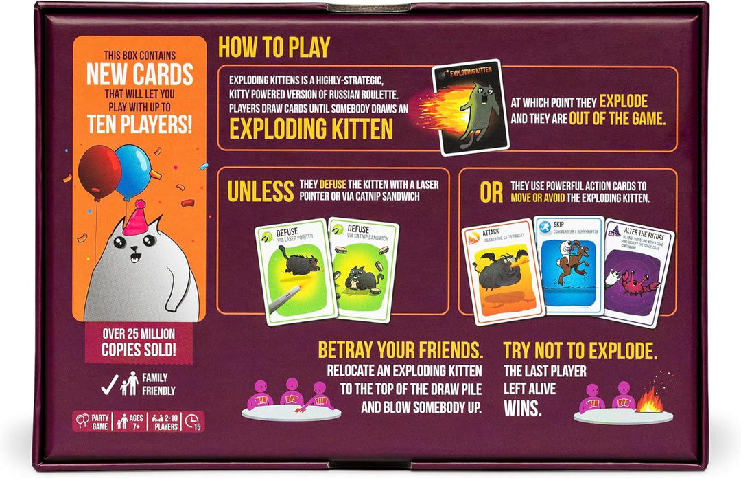 Exploding Kittens Party Pack - Card Games for Adults Teens & Kids - Fun Family Games - A Russian Rou